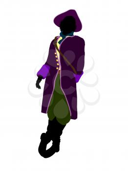 Royalty Free Clipart Image of a Pirate With a Hook Hand