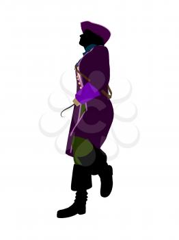 Royalty Free Clipart Image of a Pirate With a Hook Hand