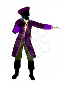 Royalty Free Clipart Image of a Pirate With a Hook Hand