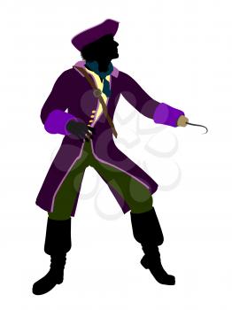 Royalty Free Clipart Image of a Pirate With a Hook Hand