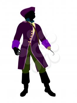 Royalty Free Clipart Image of a Pirate With a Hook Hand