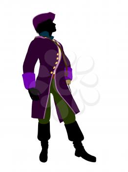 Royalty Free Clipart Image of a Pirate With a Hook Hand