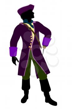 Royalty Free Clipart Image of a Pirate With a Hook Hand