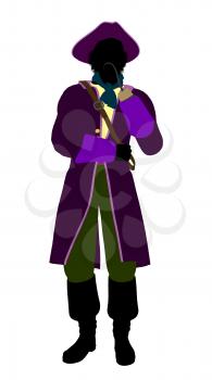 Royalty Free Clipart Image of a Pirate With a Hook Hand