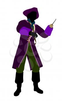 Royalty Free Clipart Image of a Pirate With a Hook Hand