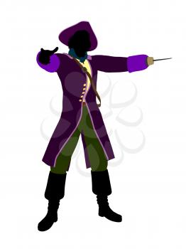 Royalty Free Clipart Image of a Pirate With a Hook Hand