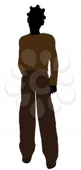 Royalty Free Clipart Image of a Young Girl Standing