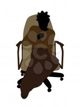 Royalty Free Clipart Image of a Girl in a Chair