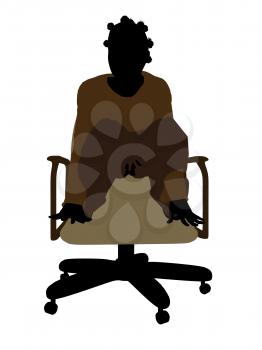 Royalty Free Clipart Image of a Girl in a Chair