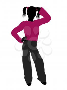 Royalty Free Clipart Image of a Young Girl Standing