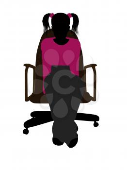 Royalty Free Clipart Image of a Girl in a Chair