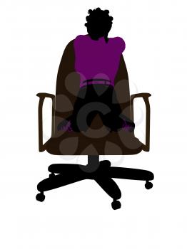 Royalty Free Clipart Image of a Girl in a Chair