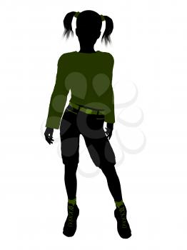 Royalty Free Clipart Image of a Girl Standing