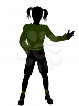 Royalty Free Clipart Image of a Girl Standing