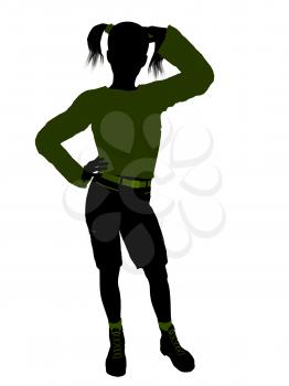 Royalty Free Clipart Image of a Girl Standing