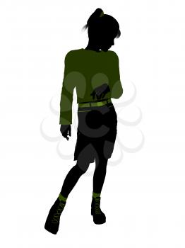 Royalty Free Clipart Image of a Girl Standing