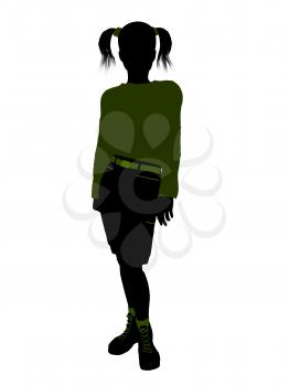 Royalty Free Clipart Image of a Girl Standing