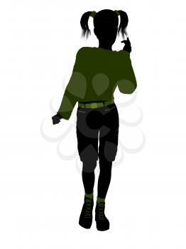 Royalty Free Clipart Image of a Girl Standing