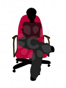 Royalty Free Clipart Image of a Boy in a Chair