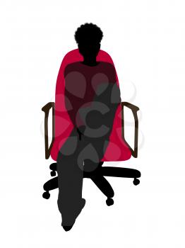 Royalty Free Clipart Image of a Boy in a Chair