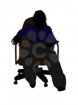 Royalty Free Clipart Image of a Teen in a Chair