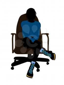 Royalty Free Clipart Image of a Teenage Boy in a Chair