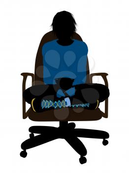 Royalty Free Clipart Image of a Teenage Boy in a Chair