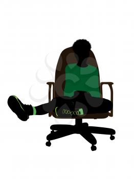 Royalty Free Clipart Image of a Boy Sitting in a Chair