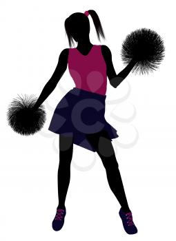 Royalty Free Clipart Image of a Cheerleader