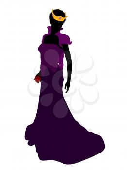 Royalty Free Clipart Image of a Queen With an Apple