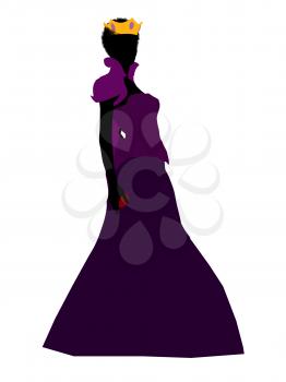 Royalty Free Clipart Image of a Queen With an Apple