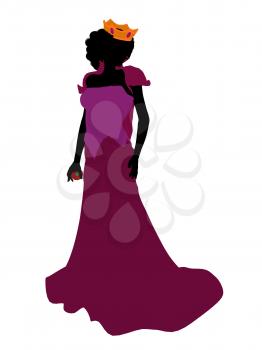 Royalty Free Clipart Image of an Evil Queen With an Apple