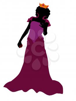 Royalty Free Clipart Image of an Evil Queen With an Apple