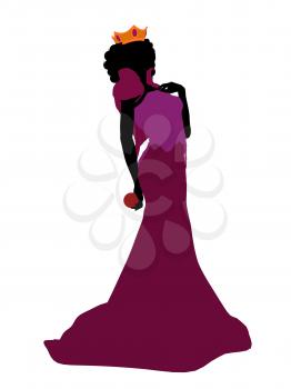 Royalty Free Clipart Image of an Evil Queen With an Apple