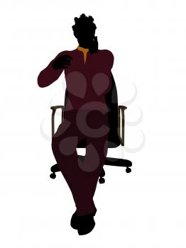 Royalty Free Clipart Image of a Woman in a Chair