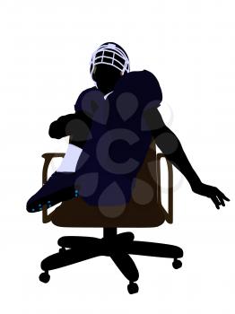 Royalty Free Clipart Image of a Football Player Sitting in a Chair