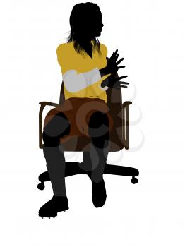 Royalty Free Clipart Image of a Female in a Rugby Uniform  Sitting on a Chair