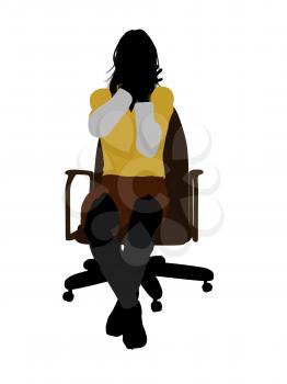 Royalty Free Clipart Image of a Female in a Rugby Uniform  Sitting on a Chair