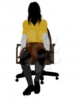 Royalty Free Clipart Image of a Female in a Rugby Uniform  Sitting on a Chair