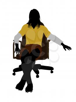 Royalty Free Clipart Image of a Female in a Rugby Uniform  Sitting on a Chair