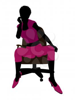 Royalty Free Clipart Image of a Woman Sitting on a Chair