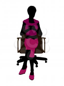 Royalty Free Clipart Image of a Woman Sitting on a Chair