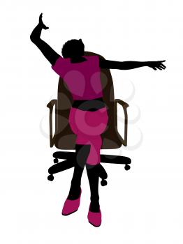 Royalty Free Clipart Image of a Woman Sitting on a Chair