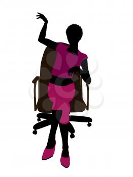 Royalty Free Clipart Image of a Woman Sitting on a Chair