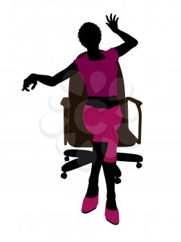 Royalty Free Clipart Image of a Woman Sitting on a Chair