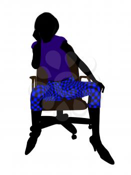 Royalty Free Clipart Image of a Woman in an Office Chair