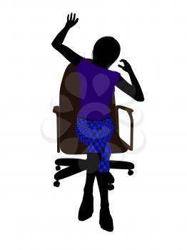 Royalty Free Clipart Image of a Woman in an Office Chair