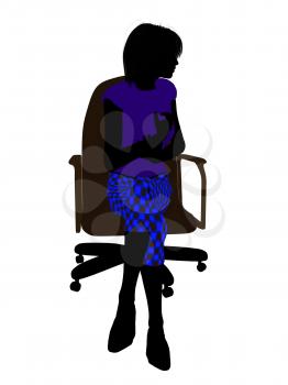 Royalty Free Clipart Image of a Woman in an Office Chair