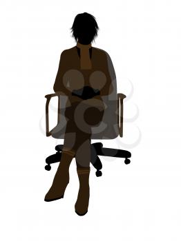 Royalty Free Clipart Image of a Businesswoman in an Office Chair