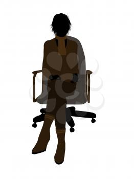 Royalty Free Clipart Image of a Businesswoman in an Office Chair